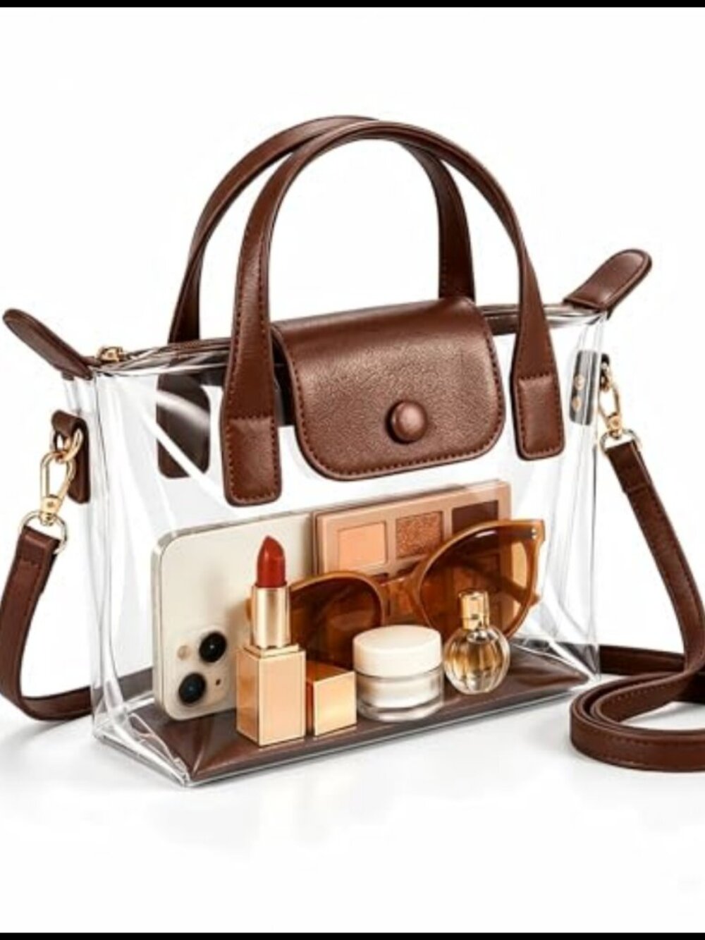 Clear Stadium Approved Crossbody Bag Waterproof PVC Top Handle Purse